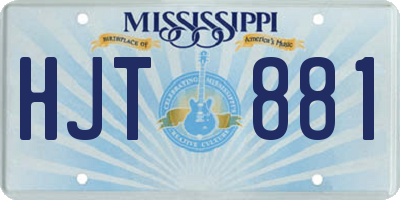 MS license plate HJT881