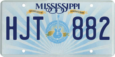 MS license plate HJT882