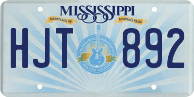 MS license plate HJT892
