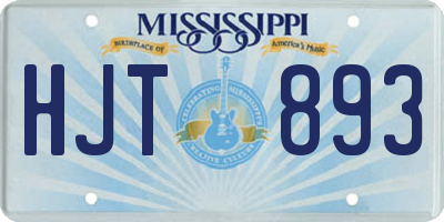MS license plate HJT893
