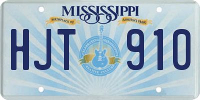 MS license plate HJT910