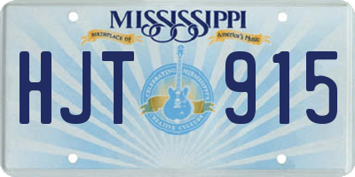 MS license plate HJT915