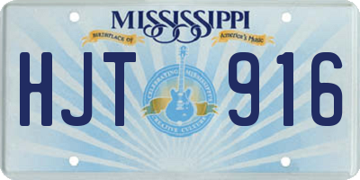 MS license plate HJT916