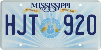 MS license plate HJT920