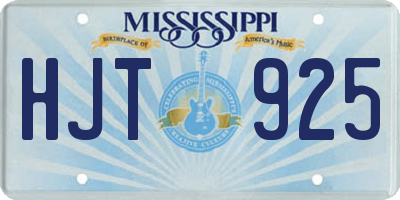 MS license plate HJT925