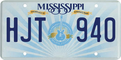 MS license plate HJT940