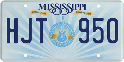 MS license plate HJT950