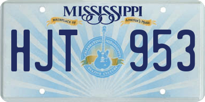 MS license plate HJT953