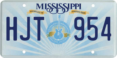 MS license plate HJT954