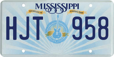 MS license plate HJT958