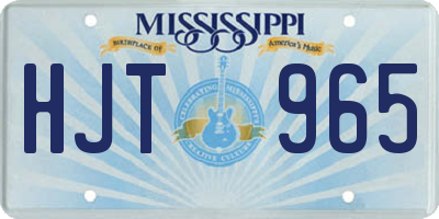 MS license plate HJT965