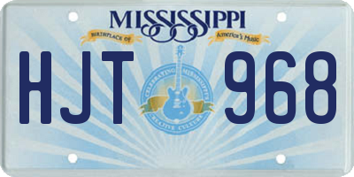 MS license plate HJT968