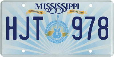 MS license plate HJT978