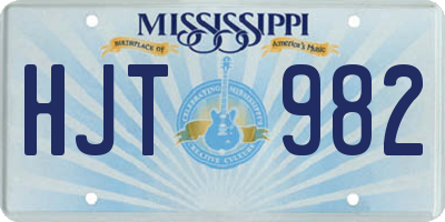 MS license plate HJT982