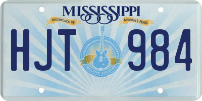 MS license plate HJT984
