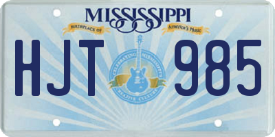 MS license plate HJT985