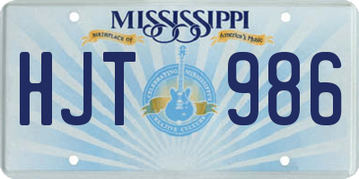 MS license plate HJT986