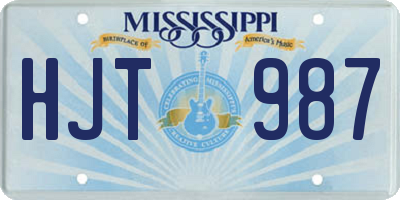 MS license plate HJT987