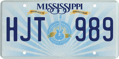 MS license plate HJT989