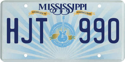 MS license plate HJT990
