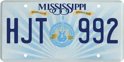 MS license plate HJT992