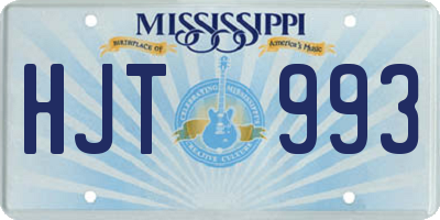 MS license plate HJT993