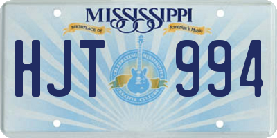 MS license plate HJT994