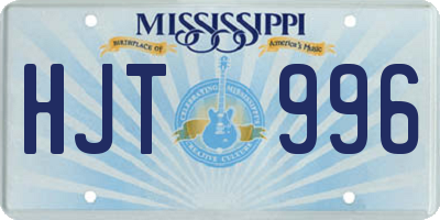 MS license plate HJT996