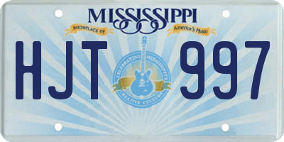 MS license plate HJT997