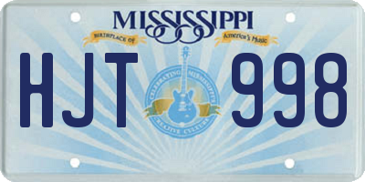 MS license plate HJT998