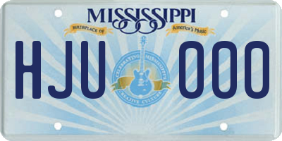 MS license plate HJU000