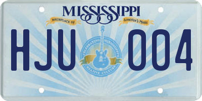 MS license plate HJU004