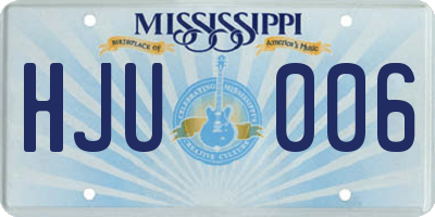 MS license plate HJU006