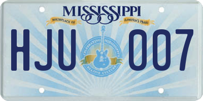 MS license plate HJU007