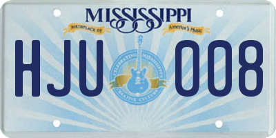 MS license plate HJU008