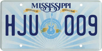 MS license plate HJU009