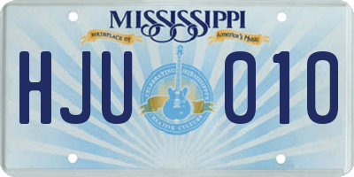 MS license plate HJU010