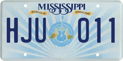MS license plate HJU011