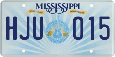 MS license plate HJU015