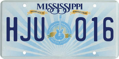 MS license plate HJU016