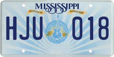MS license plate HJU018