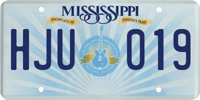 MS license plate HJU019