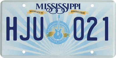 MS license plate HJU021