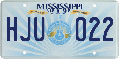 MS license plate HJU022