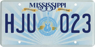 MS license plate HJU023