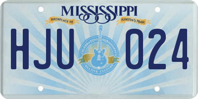 MS license plate HJU024