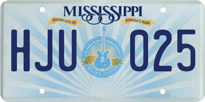 MS license plate HJU025