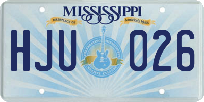 MS license plate HJU026