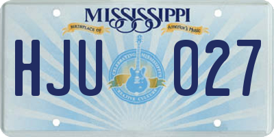 MS license plate HJU027
