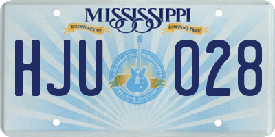 MS license plate HJU028